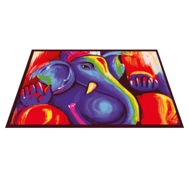 Tapete vinílico de animais arte de elefante colorida - TenStickers