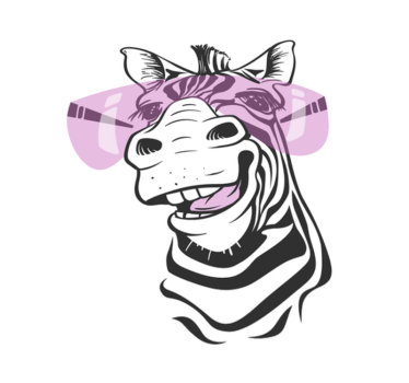 Tapete vinílico de animais rosto de zebra sorridente - TenStickers