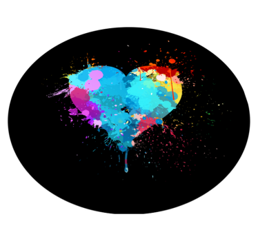 Tapete vinílico juvenil respingos de coração colorido - TenStickers