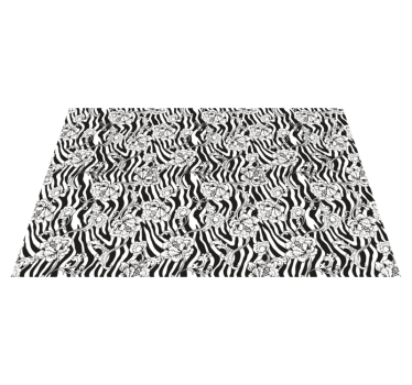 Tapete vinílico estampa de animal padrão de zebra floral - TenStickers