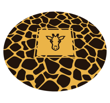Tapete vinílico estampa de animal padrão de girafa redondo - TenStickers