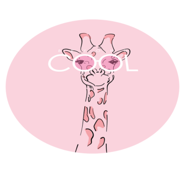 Tapete vinílico juvenil girafa adorável e legal - TenStickers