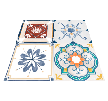 Tapete de azulejos vintage de quatro azulejos - TenStickers