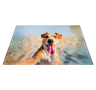 Tapete vinílico de animais retrato canino sorridente - TenStickers