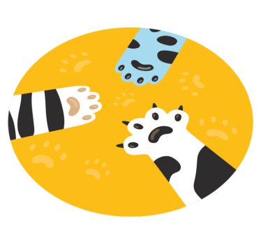 Tapete vinílico de animais pegadas de gatos - TenStickers