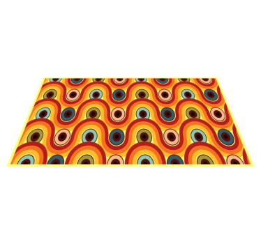 Tapetes geométricos circulares dos anos 70 - TenStickers