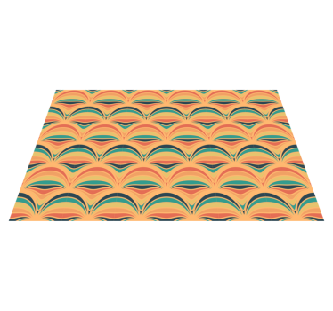 Tapete vinílico vintage padrões de ondas coloridas - TenStickers