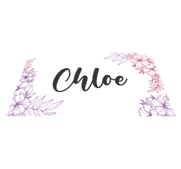 Tapete vinílico juvenil nome personalizado floral - TenStickers