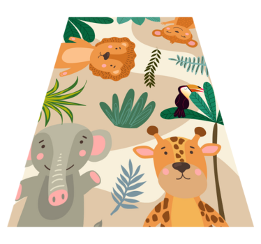 Crianças nórdicas animais da selva infantil tapete de vinil - TenStickers