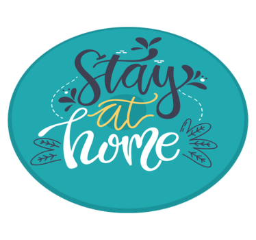 Tapete vinílico frases e textos ficar em casa - TenStickers