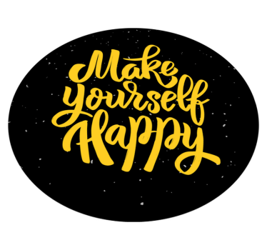 Tapete vinílico frases e textos faça você mesmo feliz - TenStickers