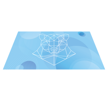 Tapete vinílico de animais contorno de urso geométrico - TenStickers