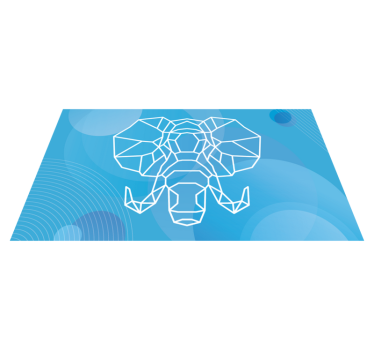 Tapete vinílico de animais cara de elefante azul - TenStickers