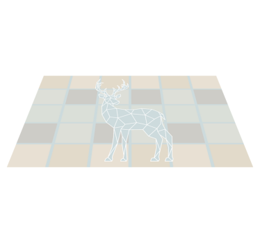 Tapete vinílico de animais motivo de veado de origami - TenStickers
