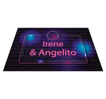 Tapete vinílico juvenil nomes de casais neon - TenStickers
