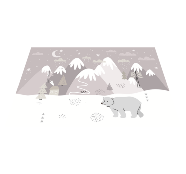Tapete de bebê cinza nordic mountains - TenStickers