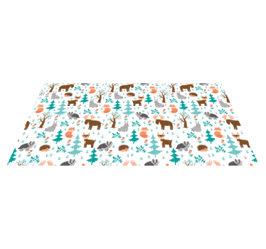 Animais da floresta brincando de tapete de bebê - TenStickers