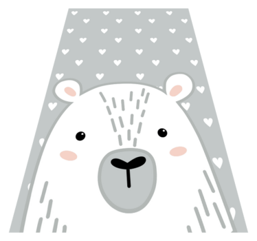 Tapete de bebê urso nórdico cinza - TenStickers