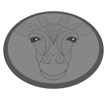 Tapete vinílico de animais design de girafa cinza - TenStickers