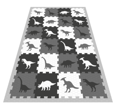 Tapete de bebê cinza animal - TenStickers