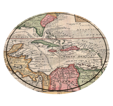 Tapete retro caribenho de mapa do mundo vintage - TenStickers