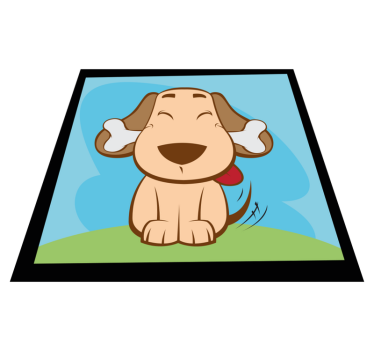Tapete vinílico de animais cachorro feliz com osso - TenStickers