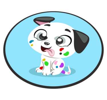Tapete vinílico de animais bebê dálmata colorido - TenStickers