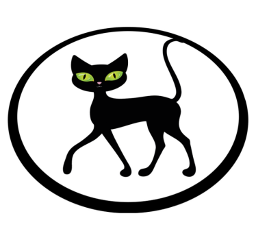 Tapete vinílico de animais gato preto encantador - TenStickers
