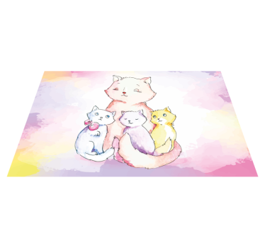Tapete vinílico para bebés família de gatos fofos - TenStickers