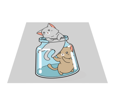 Tapete vinílico de animais pote de gatos fofos - TenStickers