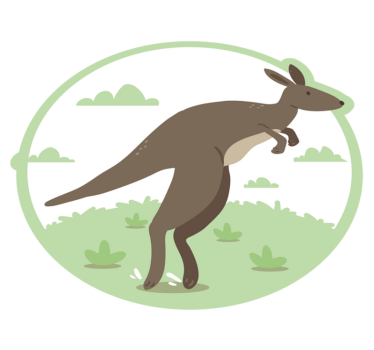 Pulando tapete de animal de desenho de canguru - TenStickers