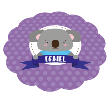 Tapete vinílico para bebés coala fofo com nome - TenStickers