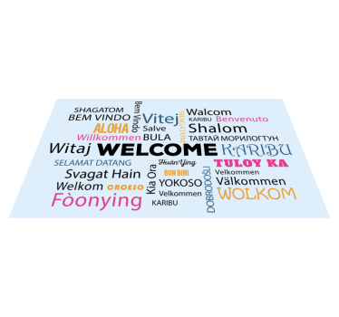 Bem-vindo em diferentes idiomas tapete de entrada - TenStickers