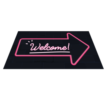Mensagem de boas-vindas com tapete de neon - TenStickers