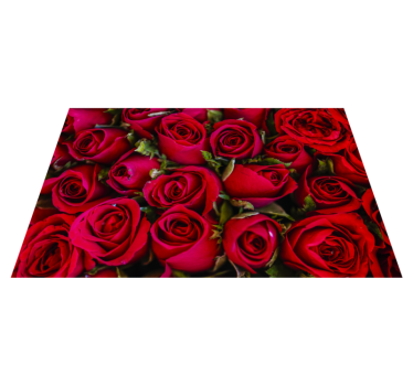 Tapete vinílico hall de entrada rosas vermelhas vibrantes - TenStickers