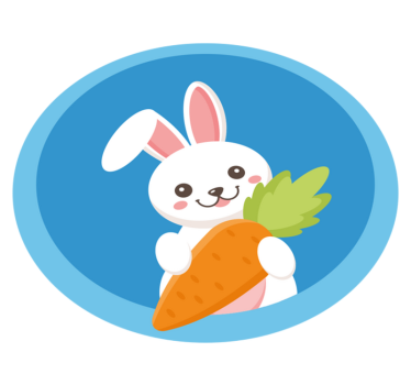 Tapete vinílico de animais coelho feliz com cenoura - TenStickers