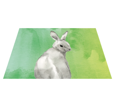 Coelho em tapete de animal de fundo verde - TenStickers
