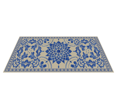 Tapete retro azul vintage padrão - TenStickers