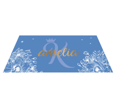 Tapete vinílico juvenil nome floral e inicial - TenStickers