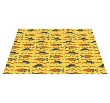 Tapete vinílico de animais motivo de peixe amarelo - TenStickers