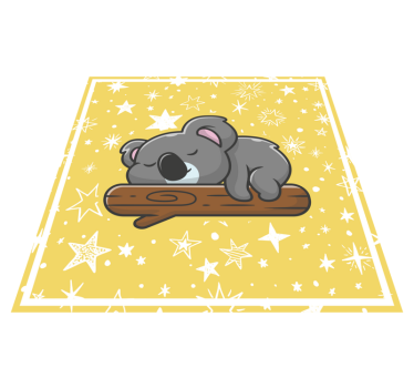 Coala dormindo em um tapete de galho de árvore - TenStickers