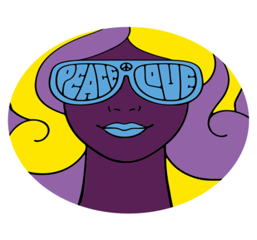 Tapete vinílico juvenil ícone de paz e amor - TenStickers