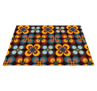 Grandes formas abstratas de flores, tapete retrô - TenStickers