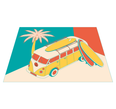 Tapete vinílico eventos aventura de van de surfe - TenStickers