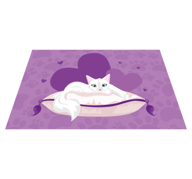 Tapete vinílico de animais almofada de gato doce - TenStickers