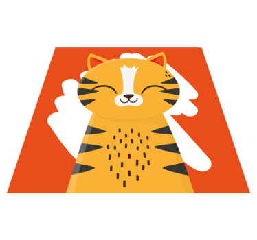Tapete vinílico para bebés design de tigre feliz - TenStickers
