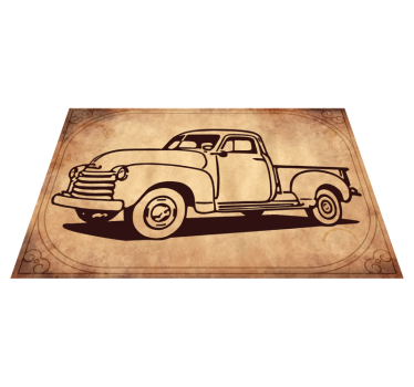 Tapete vinílico vintage silhueta de caminhão clássico - TenStickers