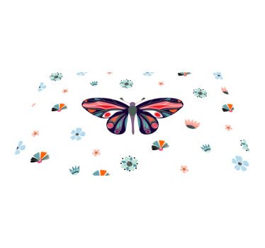 Tapete vinílico de animais ilustração de borboleta vibrante - TenStickers