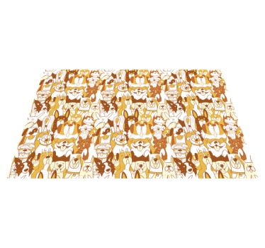 Tapete vinílico de animais rostos de pets marrons - TenStickers