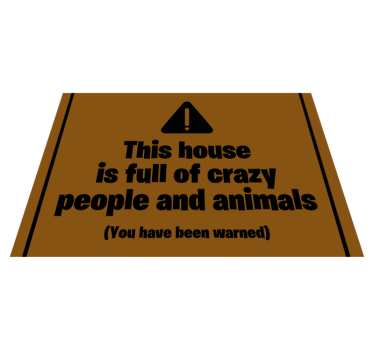 Tapete vinílico frases e textos casa cheia de gente louca - TenStickers